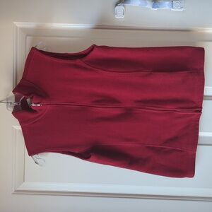 Red Fleece Zip-Up Vest
